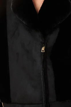 Best Sale La Fée Maraboutée Blouson aviateur effet peau lainée - 38 Noir