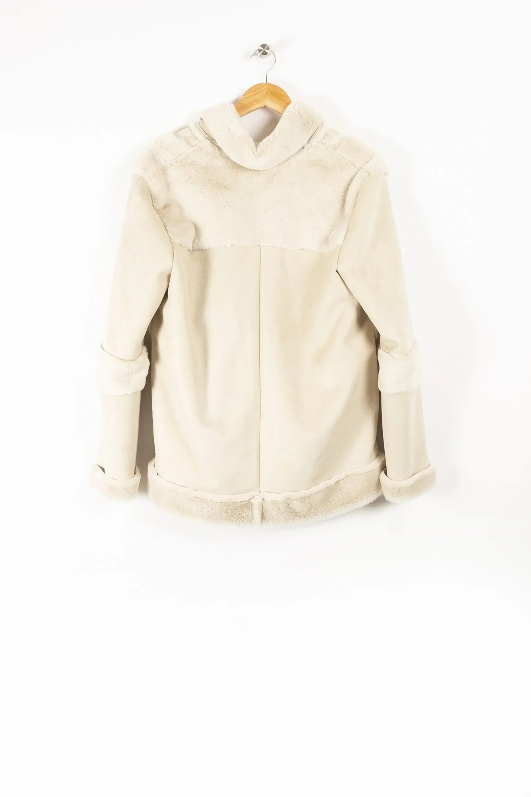 Clearance La Fée Maraboutée Blouson aviateur effet peau lainée - S/36 Blanc