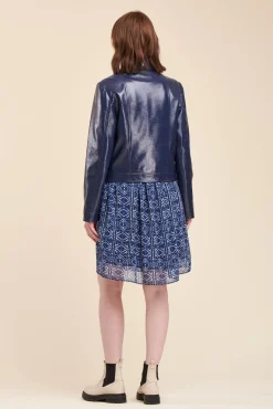 Fashion La Fée Maraboutée Blouson esprit motard - 36 Bleu