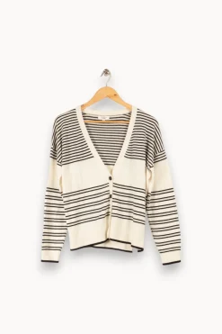 Best Caroll Cardigan blanc et noir - Taille M/38 Multicolore