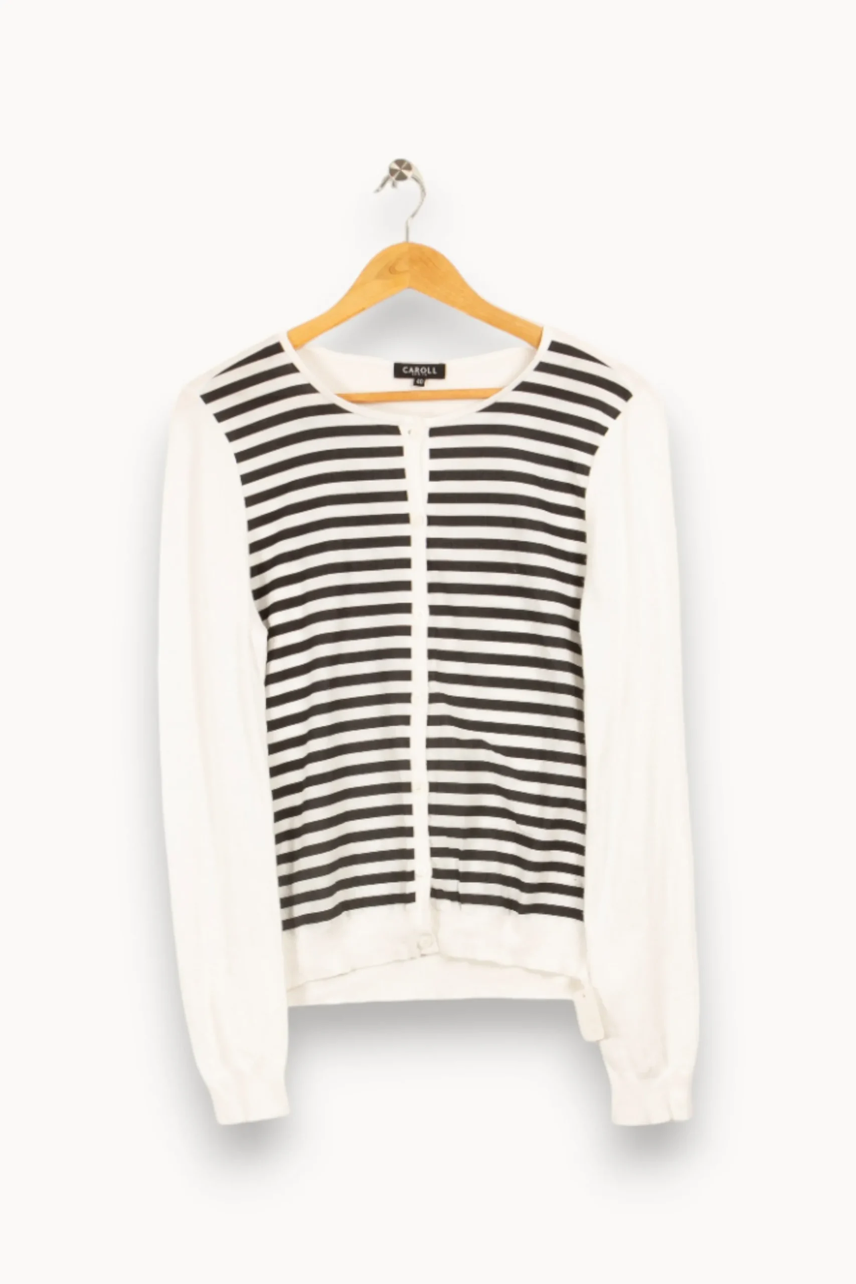 Fashion Caroll Cardigan et noir - Taille L/40 Blanc