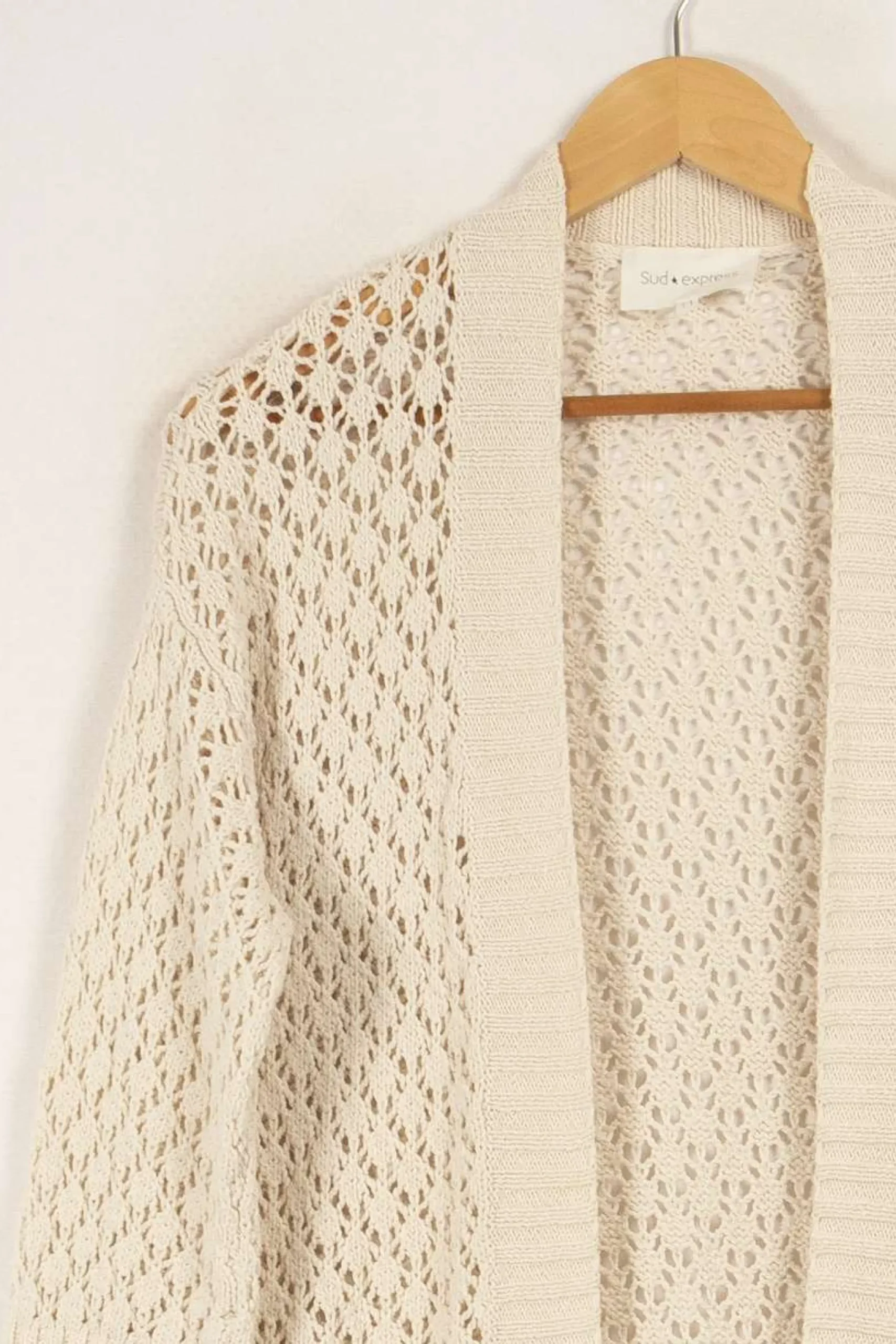 Hot Sud express Cardigan en maille - Taille S/36 Beige