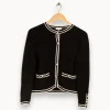 Discount Claudie Pierlot Cardigan avec détails blancs - Taille M/38 Noir