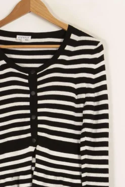Online Claudie Pierlot Cardigan et blanc rayé - Taille S/36 Noir