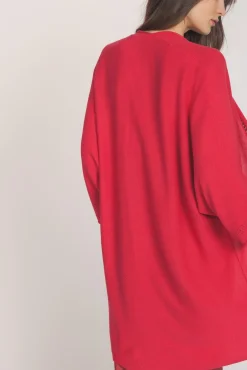 Outlet La Fée Maraboutée Cardigan rouge - Taille M/38 Rose