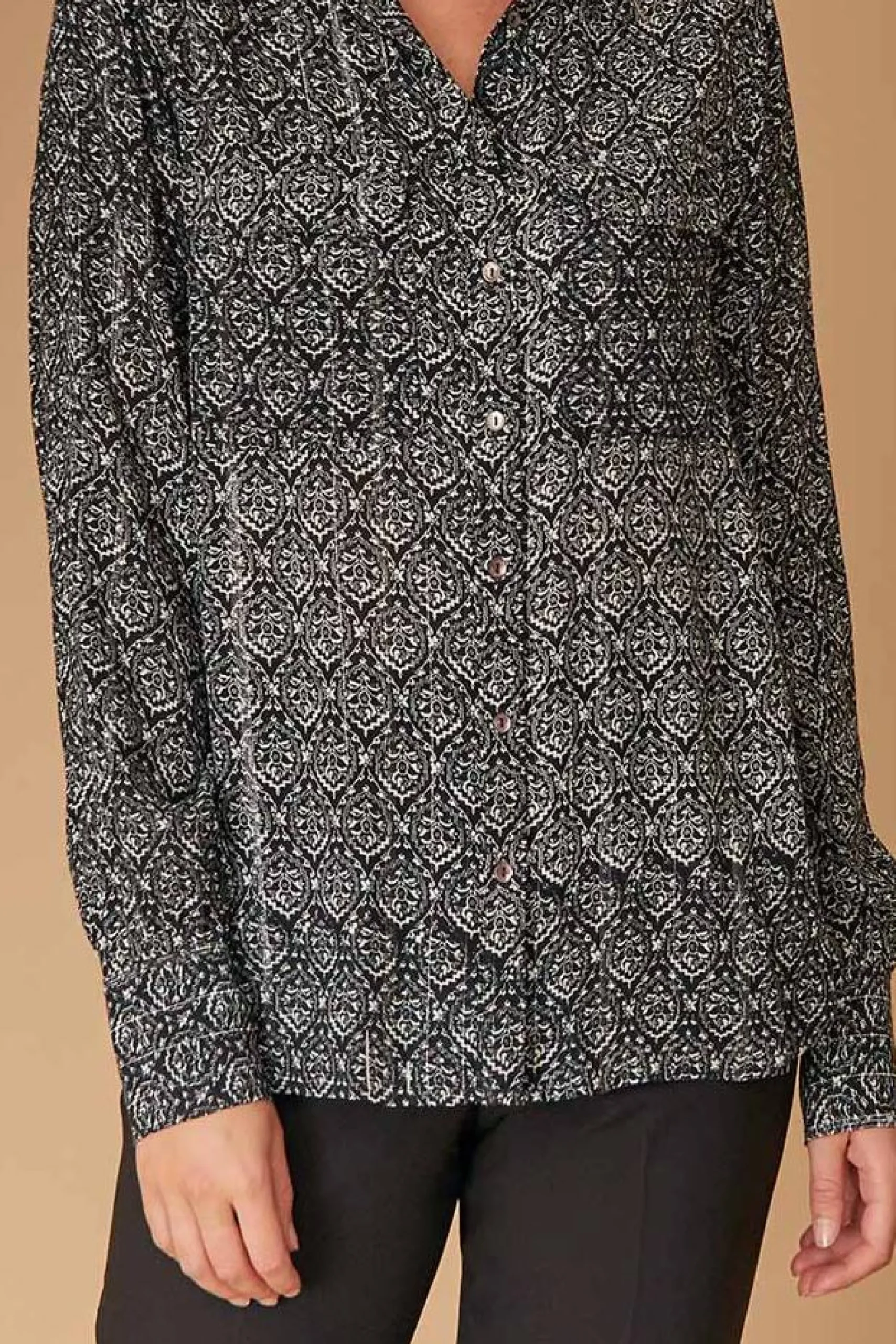 New La Fée Maraboutée Chemise à imprimé azuleros - M/38 Noir