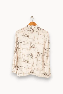 Cheap La Fée Maraboutée Chemise à imprimé hivernal - M/38 Beige