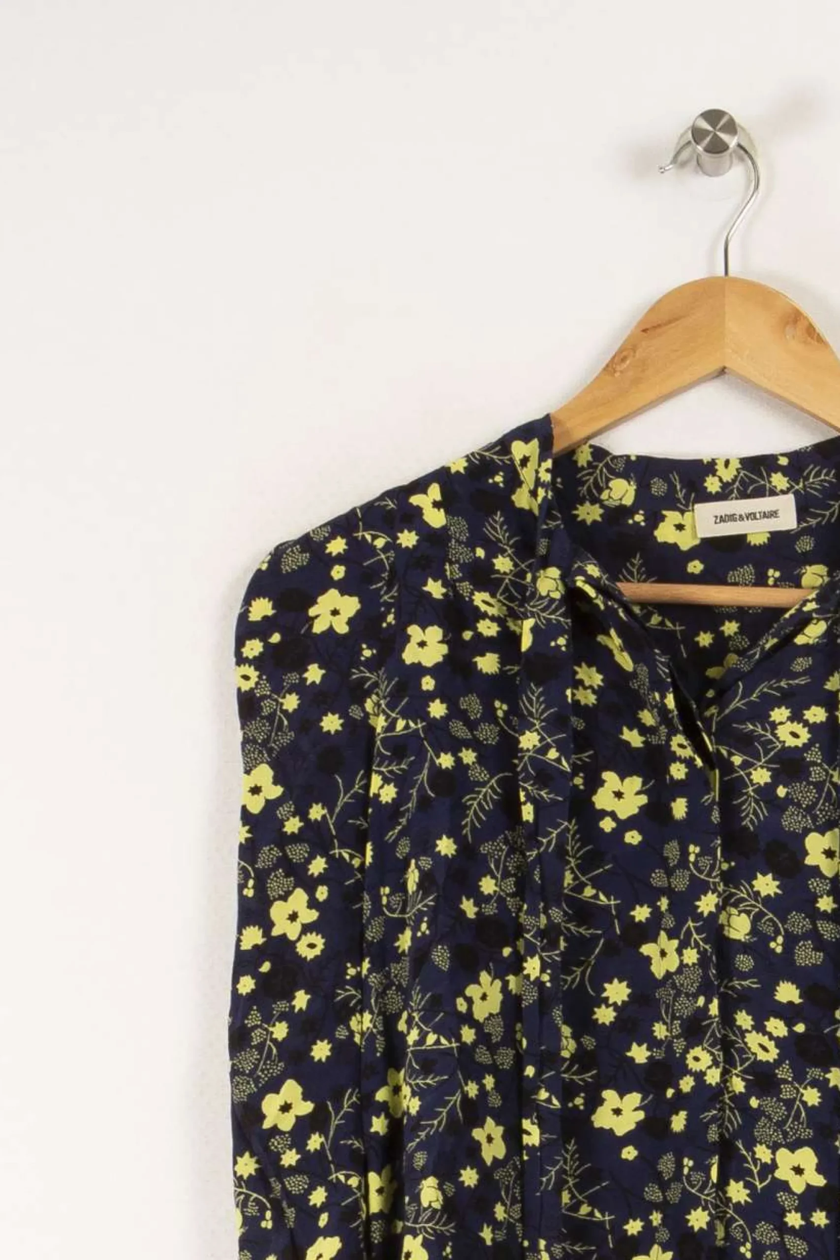 Clearance Zadig&Voltaire Chemise à motifs e et jaune - Taille S/36 Bleu