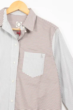 Hot Ines de la Fressange Paris Chemise à rayures es et grises - 36 Bleu