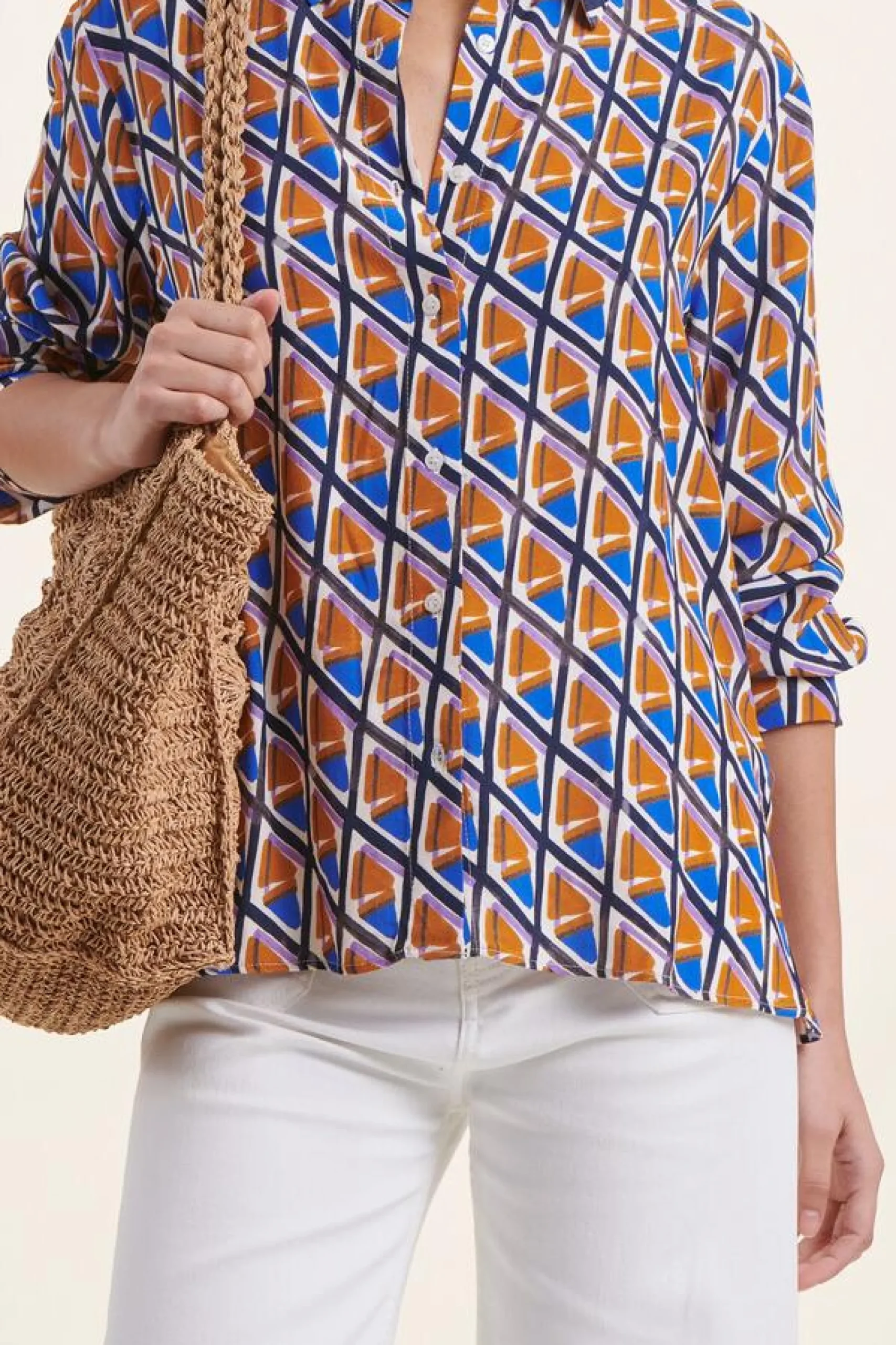 Best La Fée Maraboutée Chemise ample à imprimé graphique - M/38 Multicolore