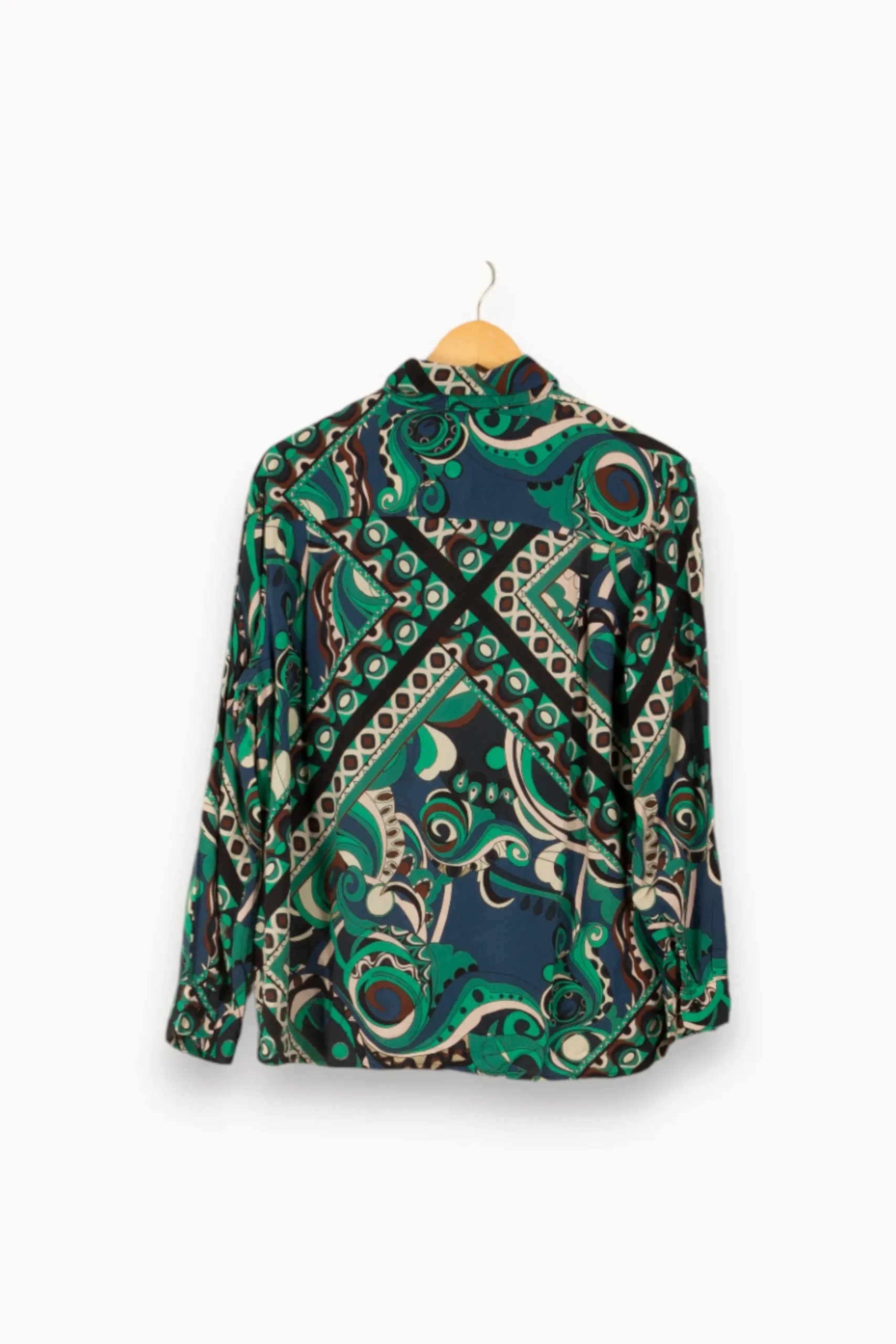Clearance La Fée Maraboutée Chemise ample en viscose Ecovero à imprimé foulard - S/36 Vert