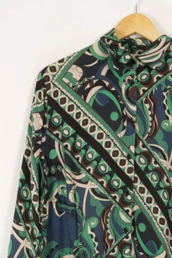 Clearance La Fée Maraboutée Chemise ample en viscose Ecovero à imprimé foulard - S/36 Vert