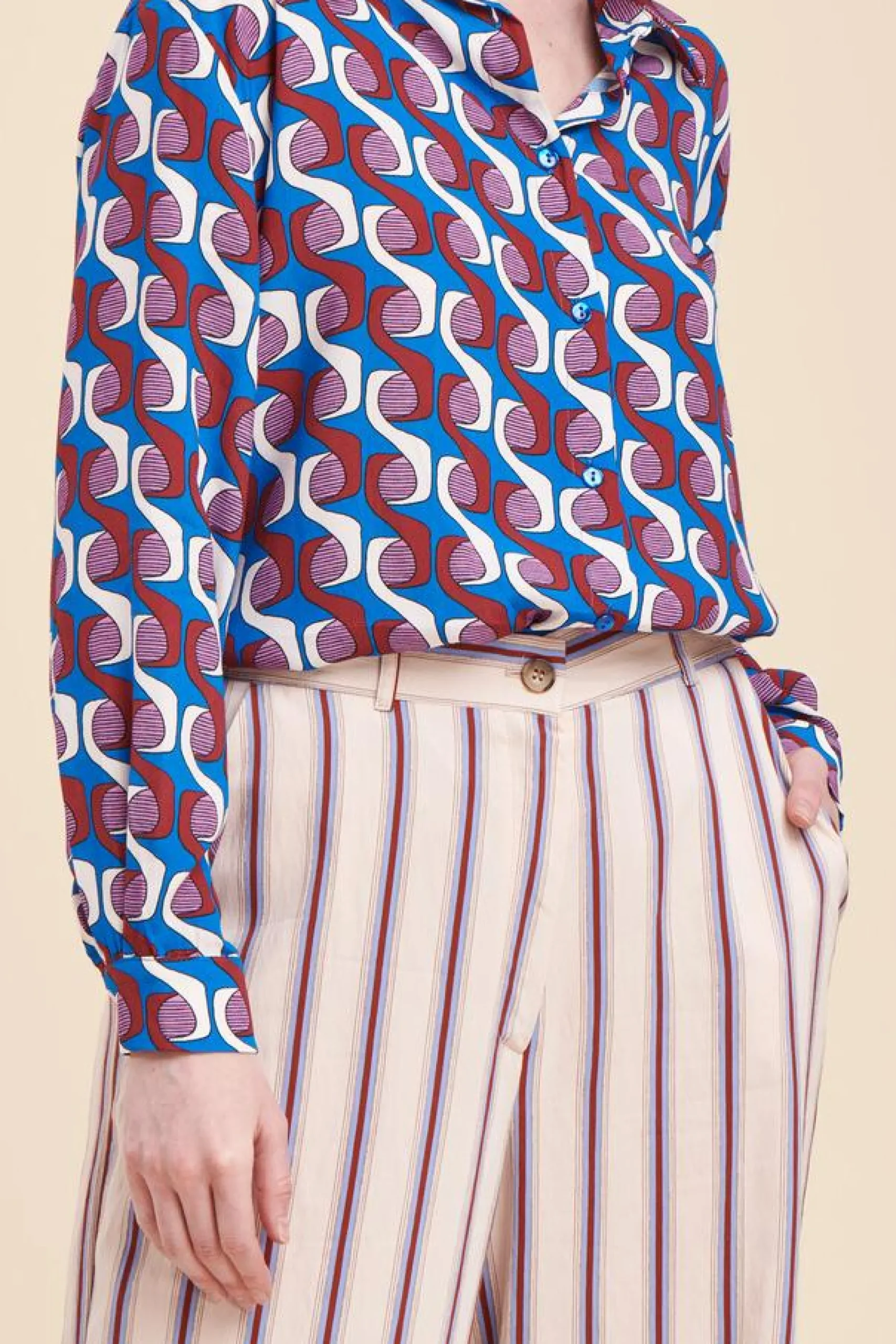 Store La Fée Maraboutée Chemise ample imprimée - S/36 Multicolore