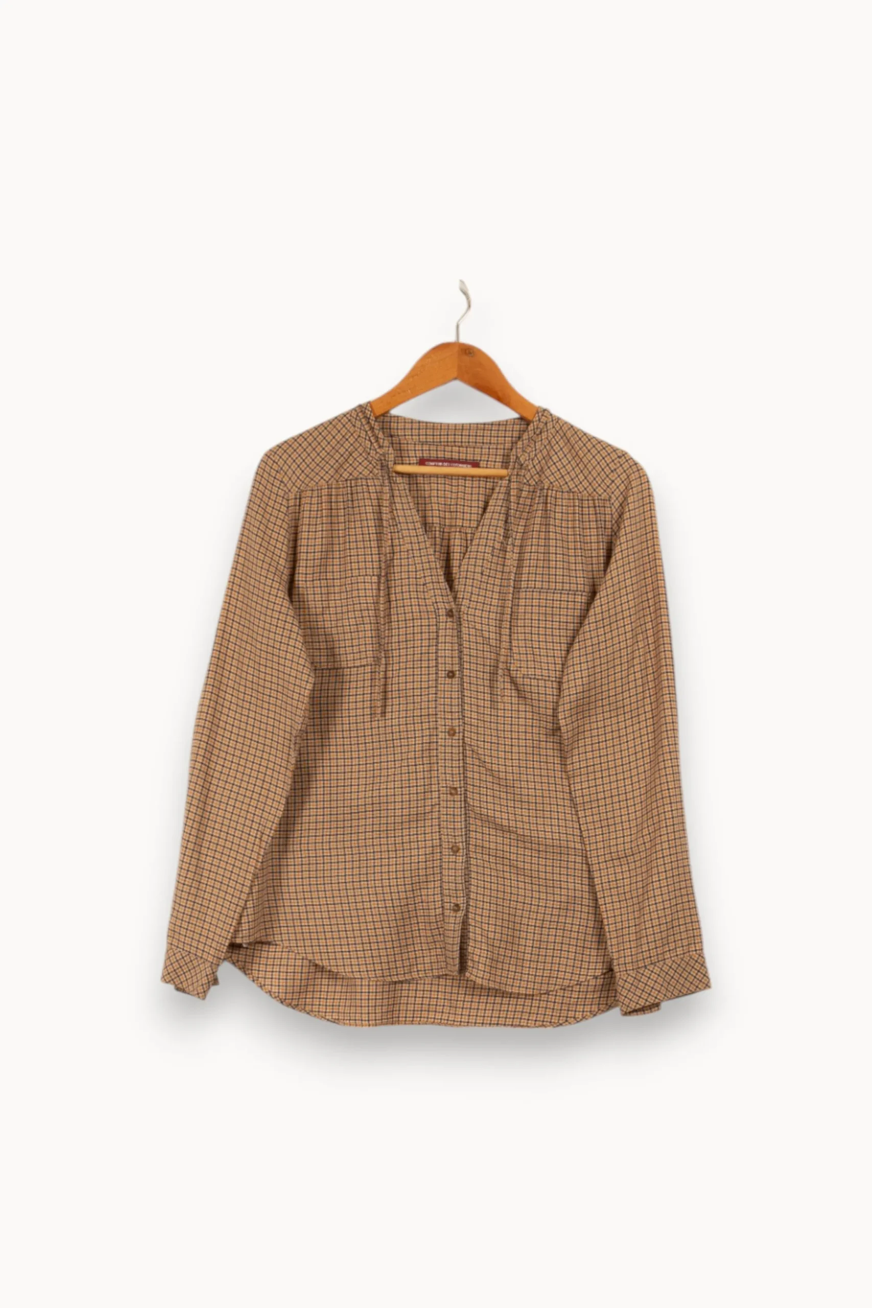 Discount Comptoir des Cotonniers Chemise à carreaux - Taille L/40 Beige