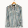 Best Sale The Kooples Chemise e à motifs - Taille XS/34 Bleu