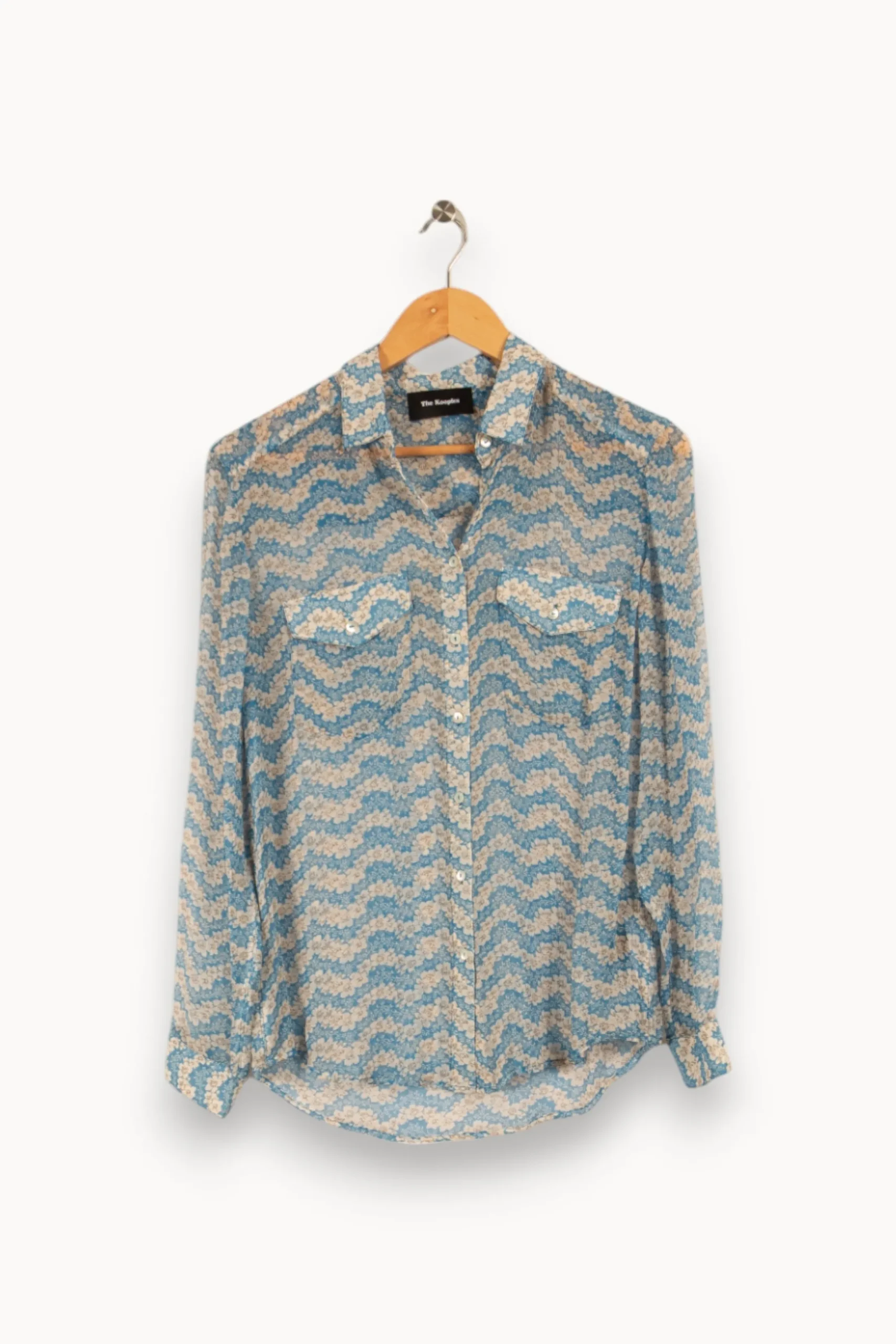 Best Sale The Kooples Chemise e à motifs - Taille XS/34 Bleu
