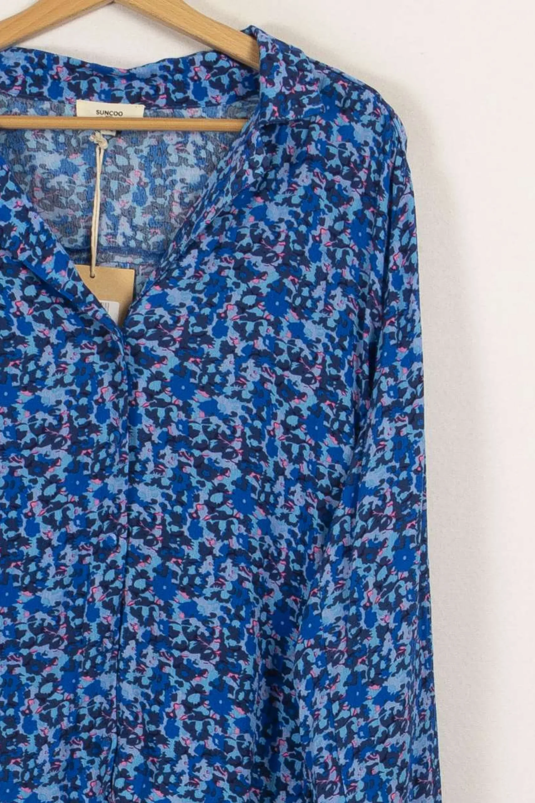 Best Suncoo Chemise e à motifs - Taille XL/42 Bleu