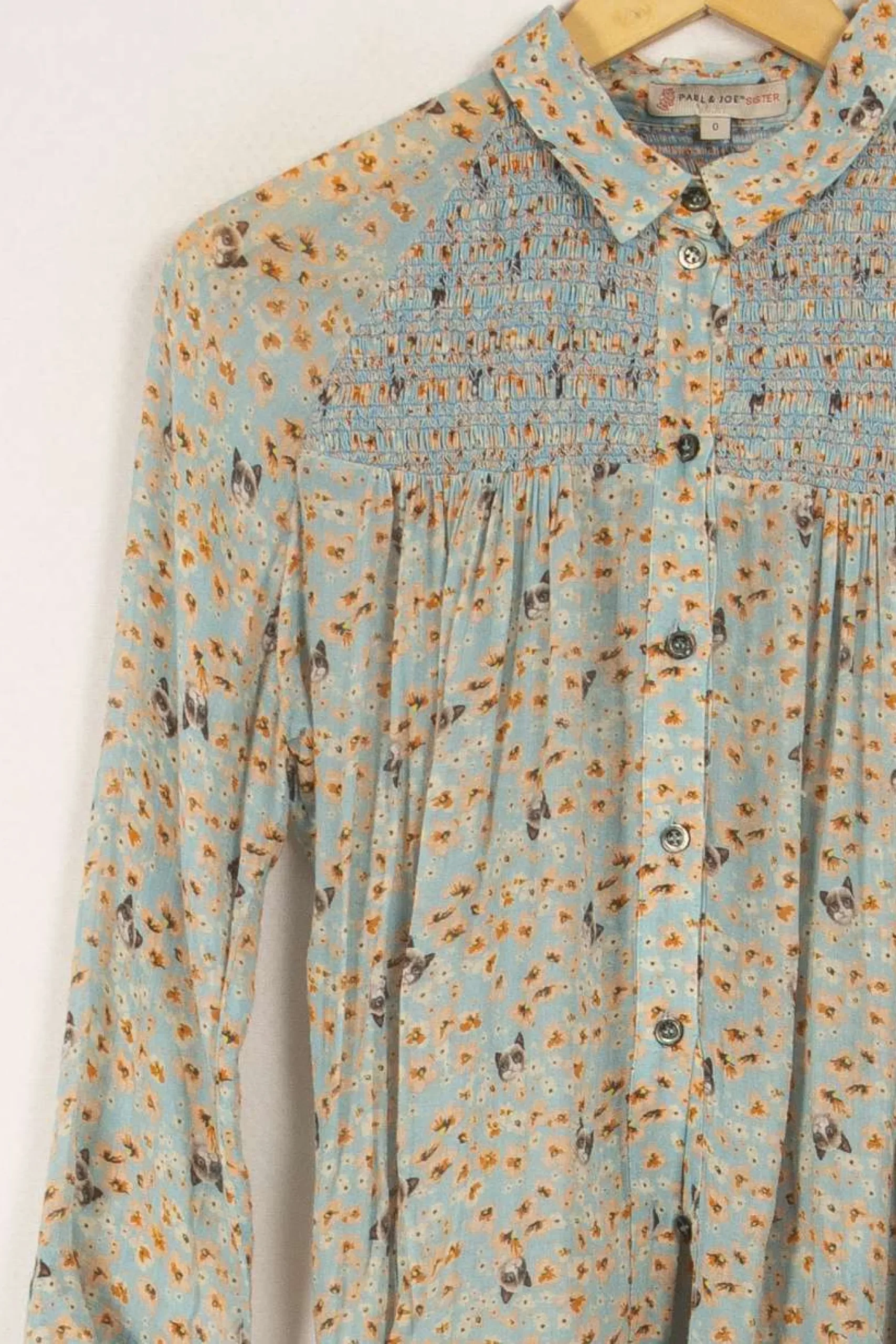 Outlet Paul & Joe Sister Chemise e à motifs - Taille XS/34 Bleu