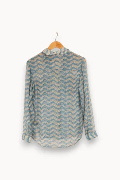 Best Sale The Kooples Chemise e à motifs - Taille XS/34 Bleu
