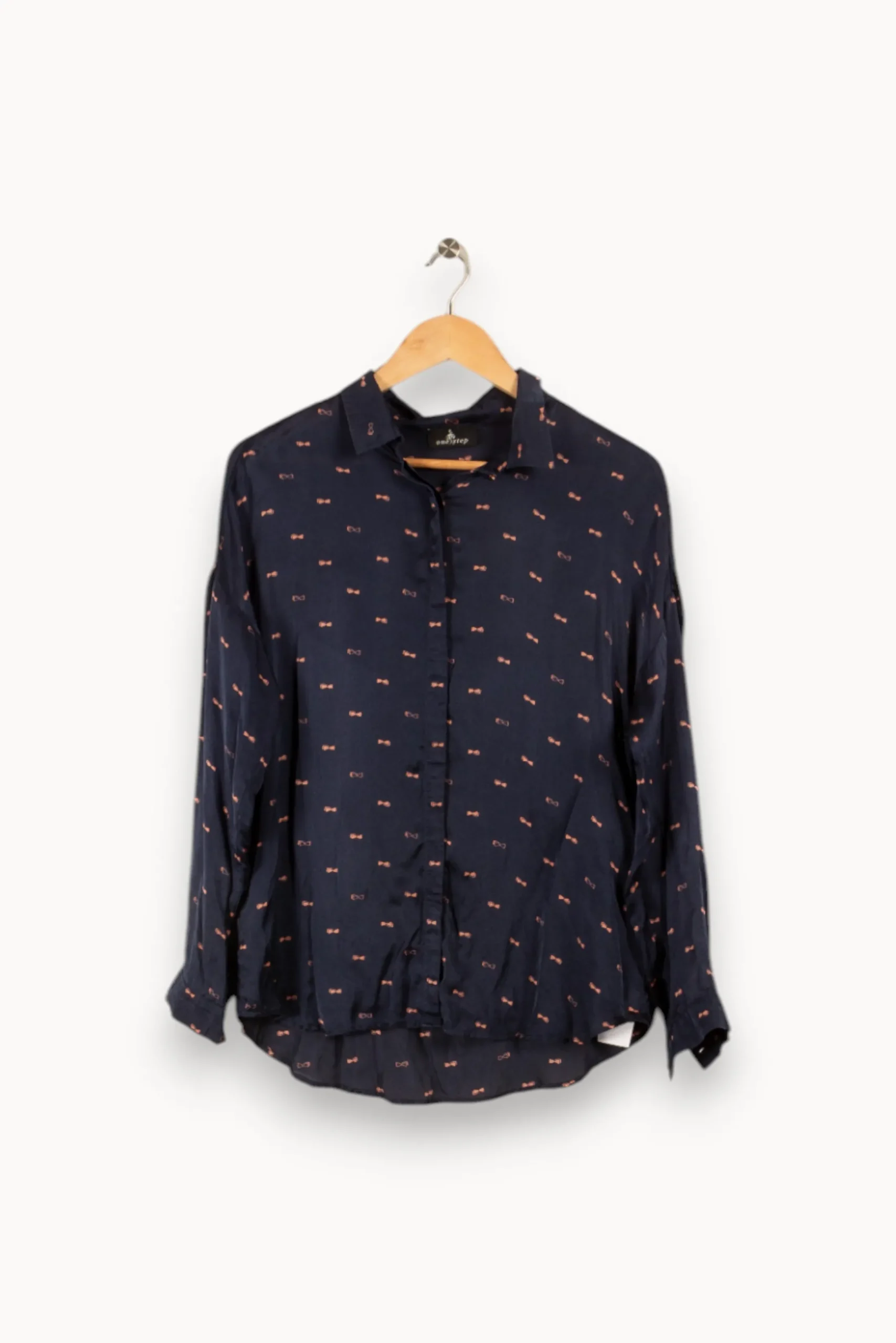 Store One Step Chemise e à motifs de nœuds roses - Taille L/40 Bleu