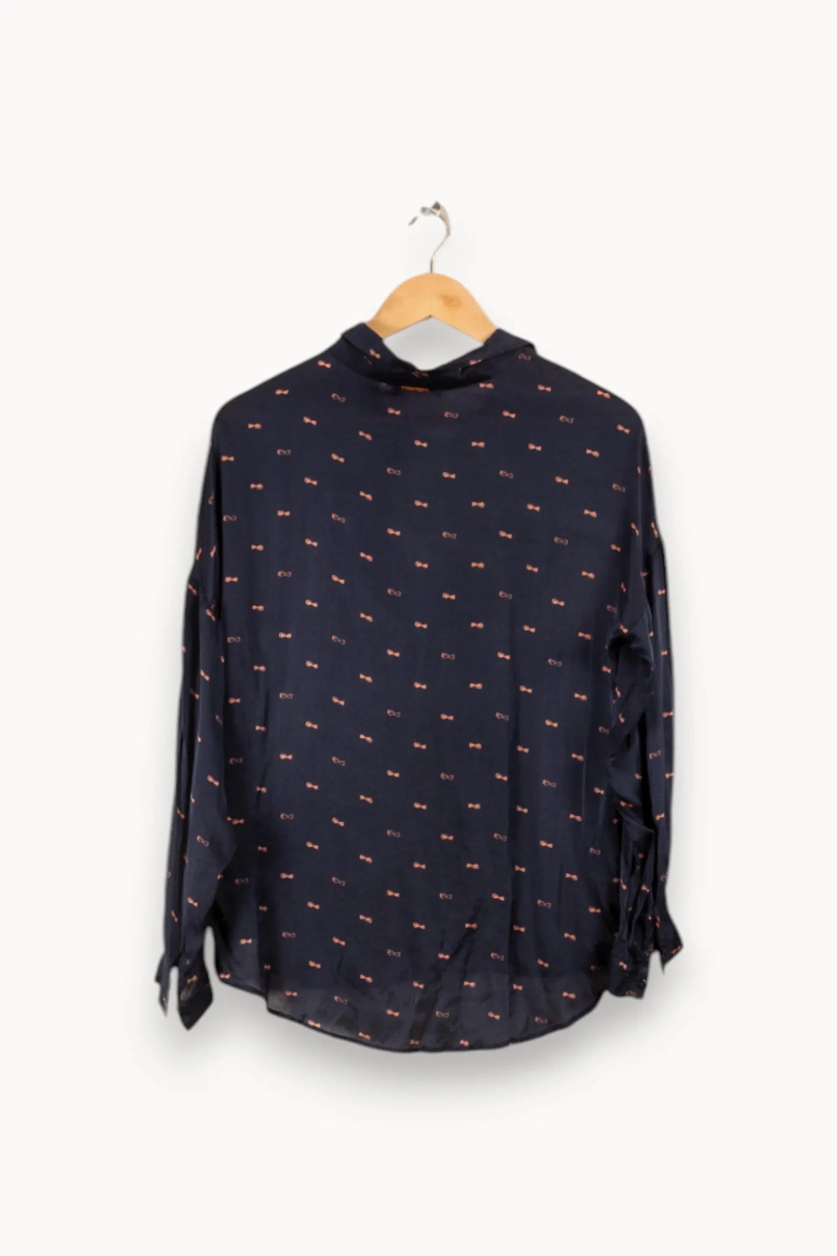 Store One Step Chemise e à motifs de nœuds roses - Taille L/40 Bleu