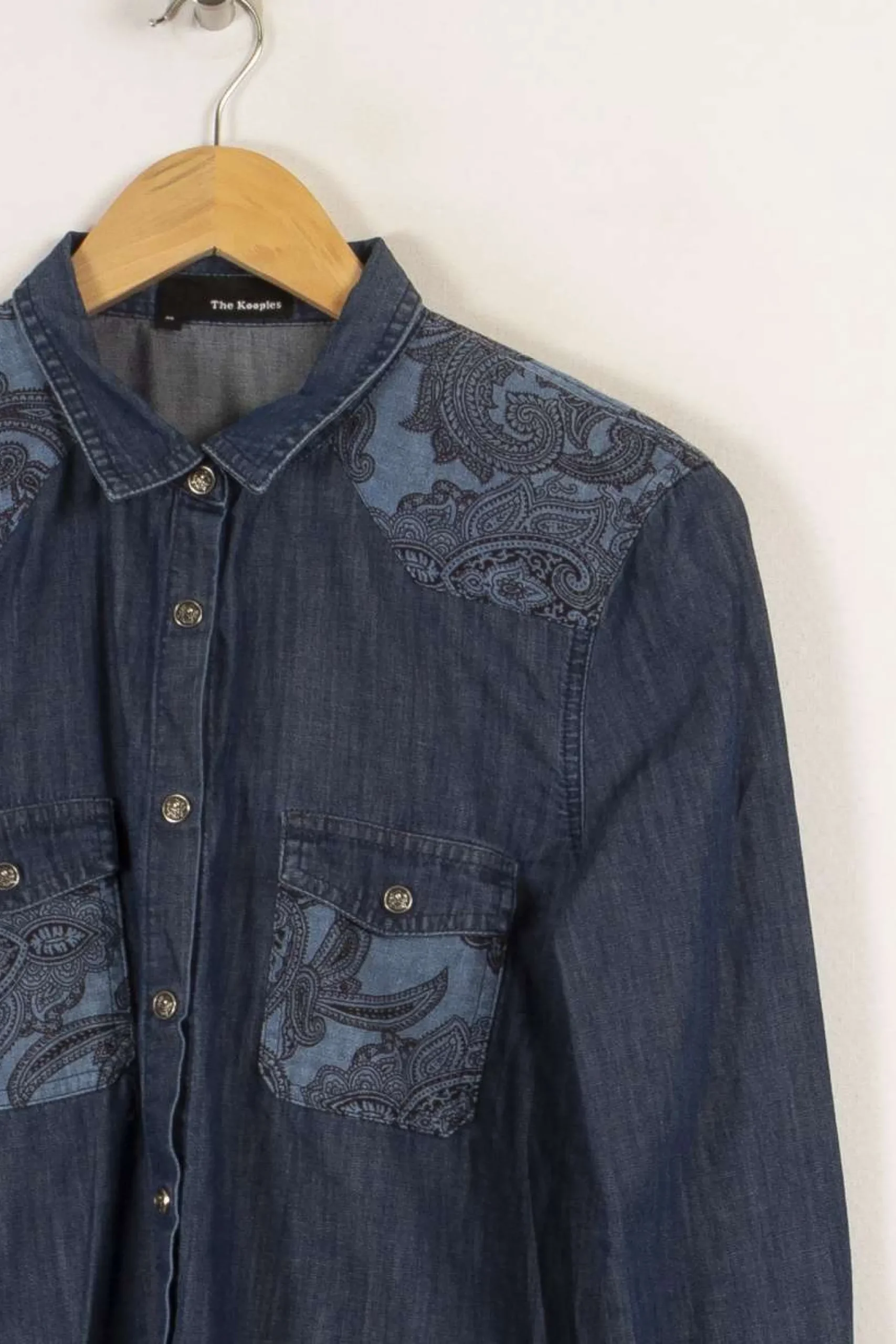 Online The Kooples Chemise e avec détails - Taille M/38 Bleu