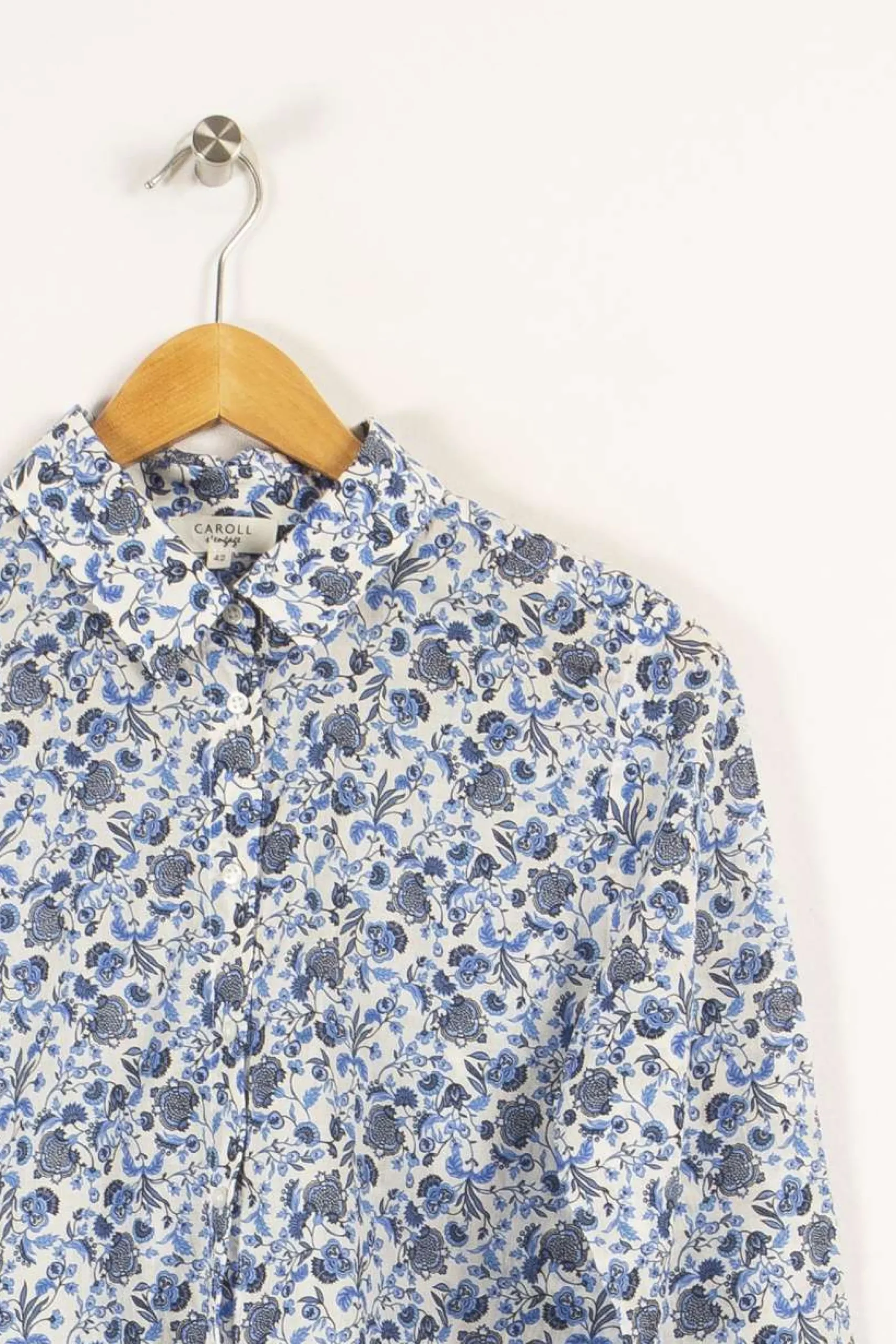 Discount Caroll Chemise e et blanche - Taille XL/42 Bleu