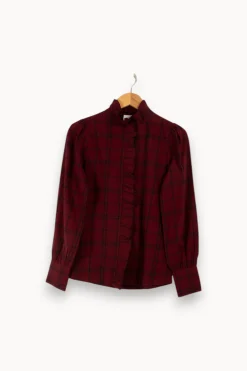 Shop Petite Mendigote Chemise à carreaux - Taille XS/34 Bordeaux