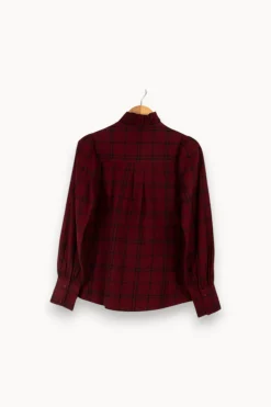Shop Petite Mendigote Chemise à carreaux - Taille XS/34 Bordeaux