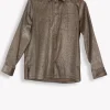 Shop Ines de la Fressange Paris Chemise Cassia en velours argenté - 34 Gris