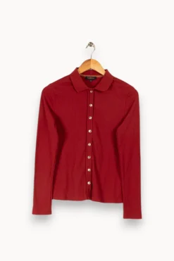 Fashion Caroll Chemise côtelée - Taille XS/34 Bordeaux