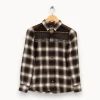 Clearance Maje Chemise e à carreaux - Taille M/38 Gris