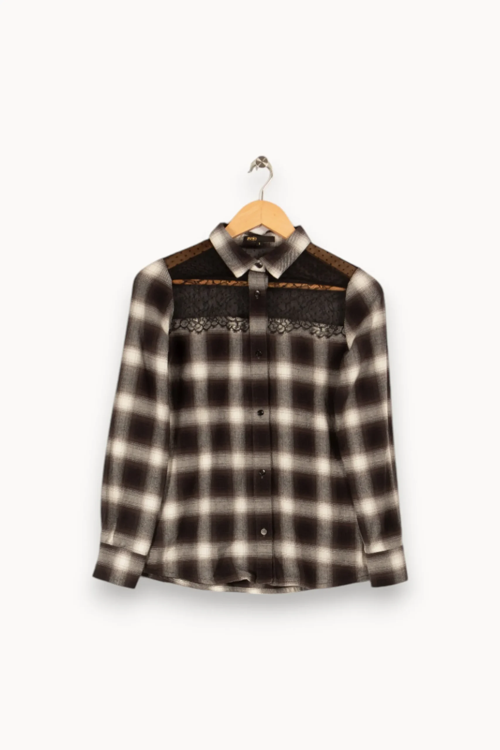 Clearance Maje Chemise e à carreaux - Taille M/38 Gris