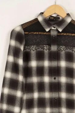 Clearance Maje Chemise e à carreaux - Taille M/38 Gris