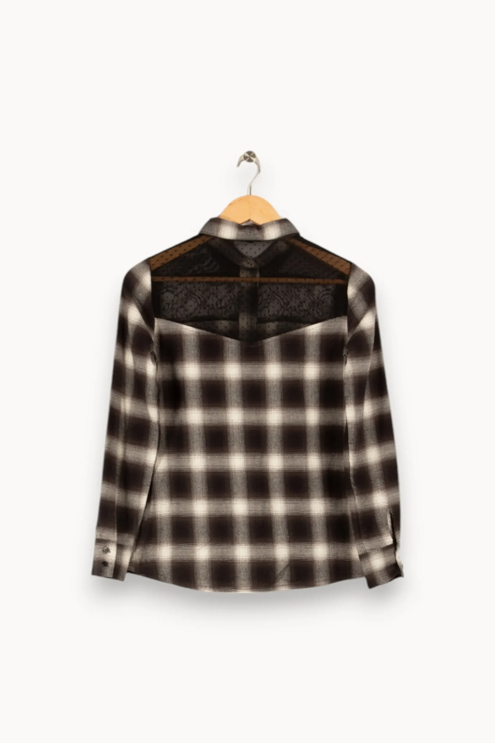 Clearance Maje Chemise e à carreaux - Taille M/38 Gris