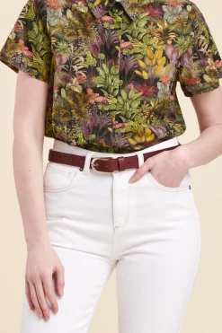 Hot La Fée Maraboutée Chemise imprimée en coton biologique - S/36 Vert