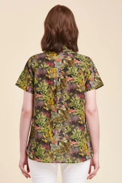 Hot La Fée Maraboutée Chemise imprimée en coton biologique - S/36 Vert