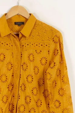 New Caroll Chemise avec broderies - Taille M/38 Jaune