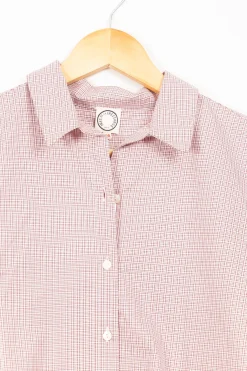 Shop Ines de la Fressange Paris Chemise manches longues à carreaux s - 36 Rose
