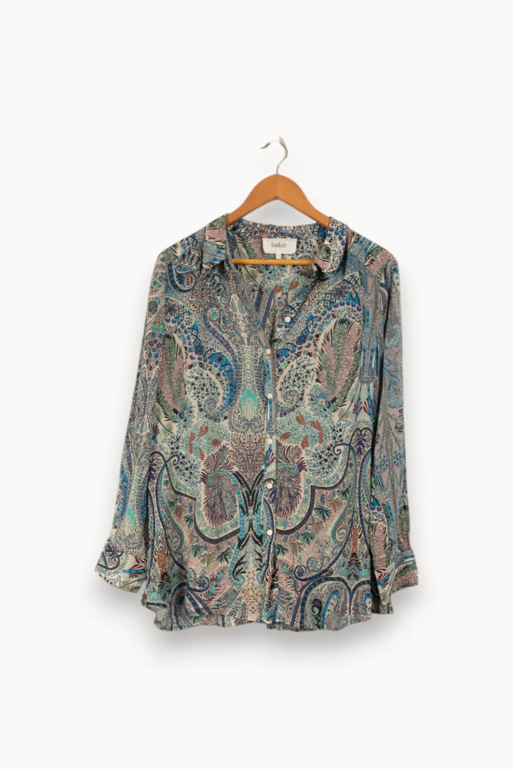 Clearance ba&sh Chemise multicolore à motifs - Taille L/40 Bleu