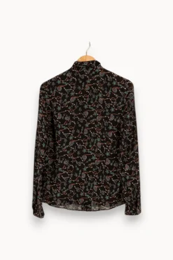 Discount IKKS Chemise e à motifs - Taille M/38 Noir