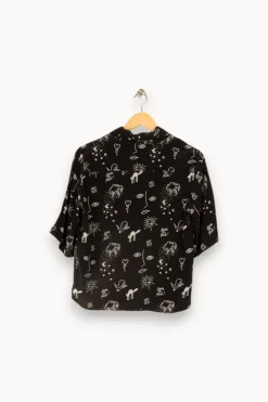 Best Sandro Chemise e à motifs - Taille S/36 Noir