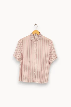 Best Sale Des petits hauts Chemise rayée - Taille L/40 Rose