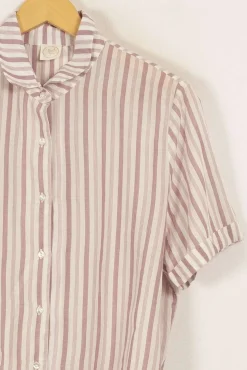Best Sale Des petits hauts Chemise rayée - Taille L/40 Rose