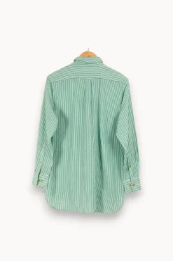 Shop Léon & Harper Chemise rayée e - Taille S/36 Vert