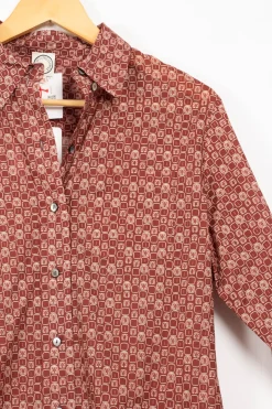 Sale Ines de la Fressange Paris Chemise à motifs blancs - 36 Rouge