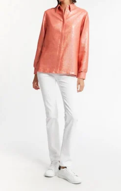 Discount Ines de la Fressange Paris Chemise Tosca à sequins - 36 Rose