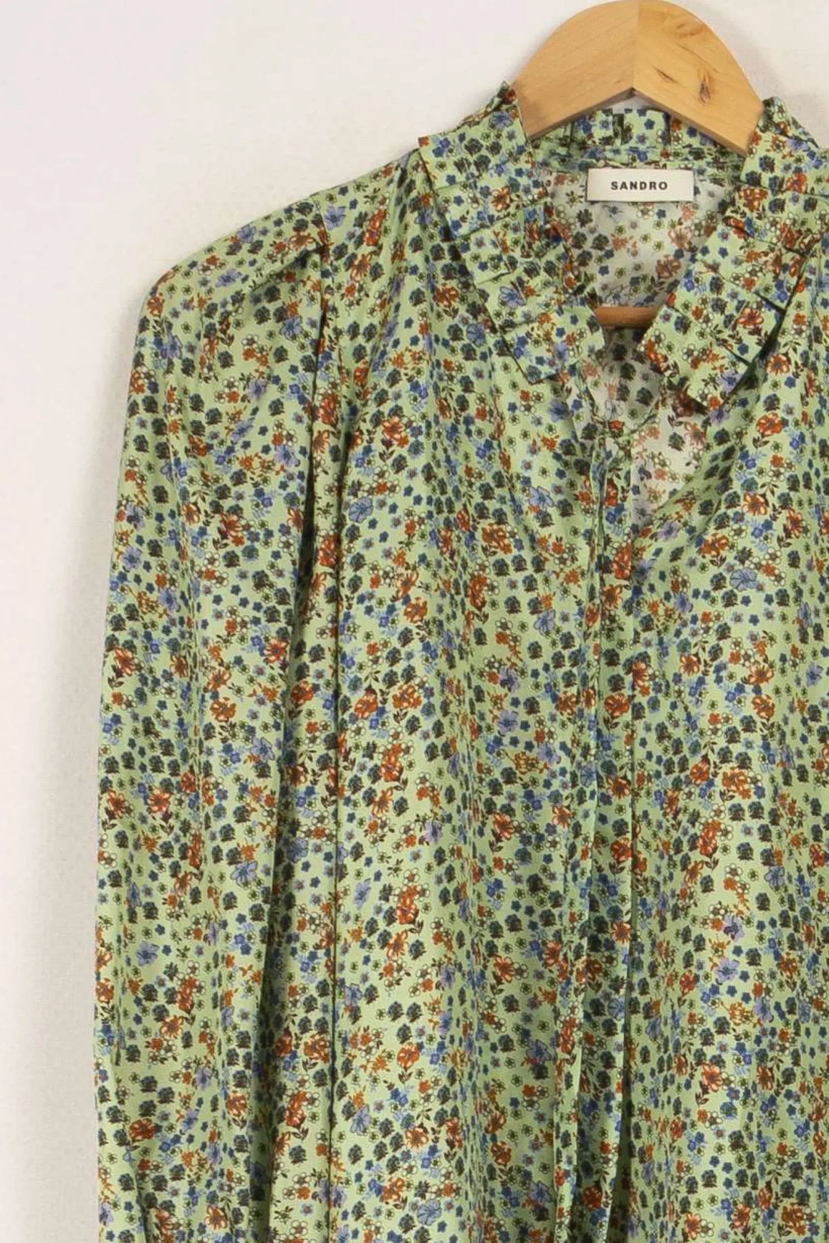 Fashion Sandro Chemise e à motifs - Taille S/36 Vert