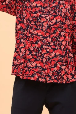 Cheap La Fée Maraboutée Chemisier à manches longues et col mao en viscose écoresponsable - XL/42 Multicolore