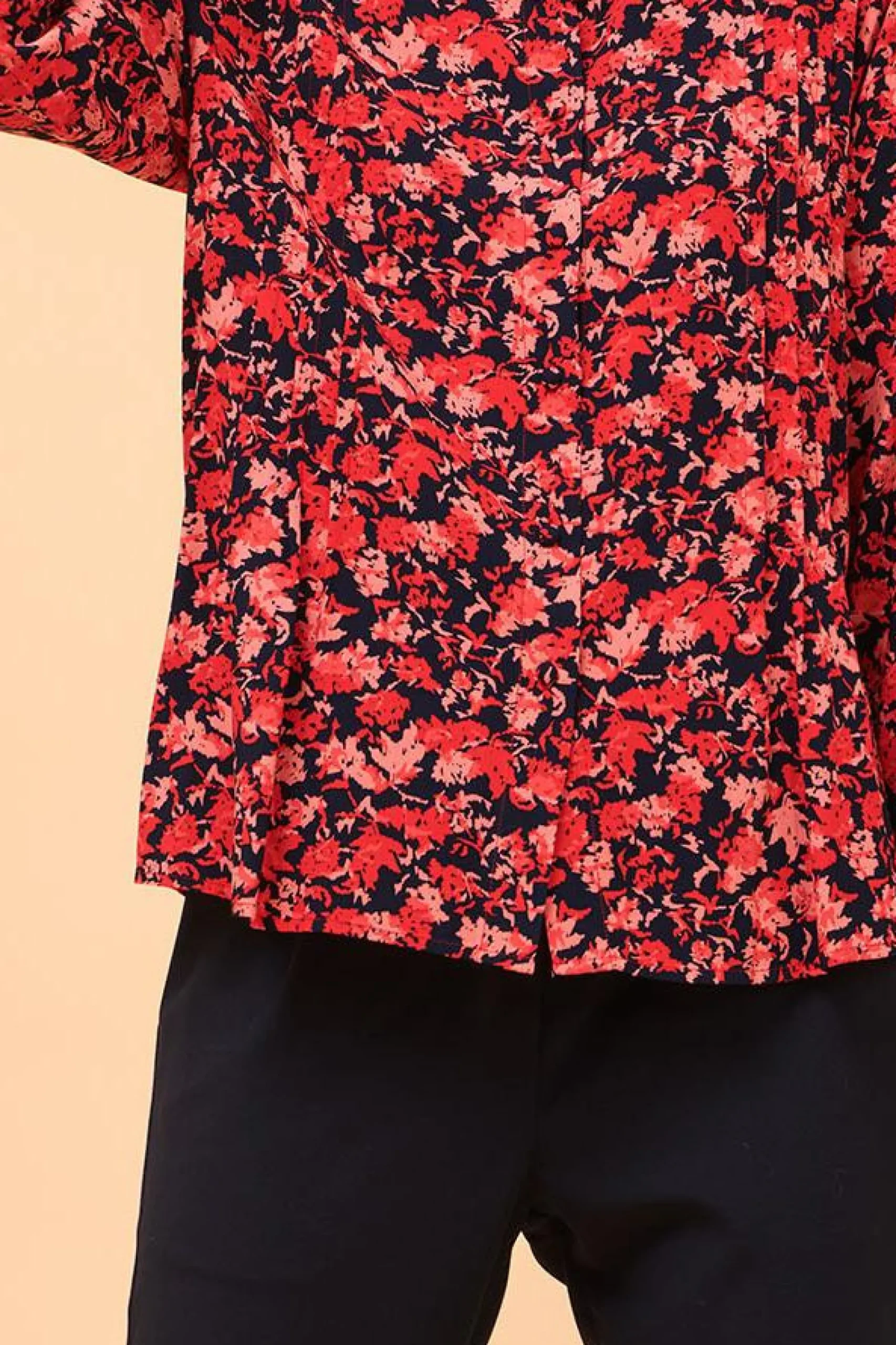 Cheap La Fée Maraboutée Chemisier à manches longues et col mao en viscose écoresponsable - XL/42 Multicolore
